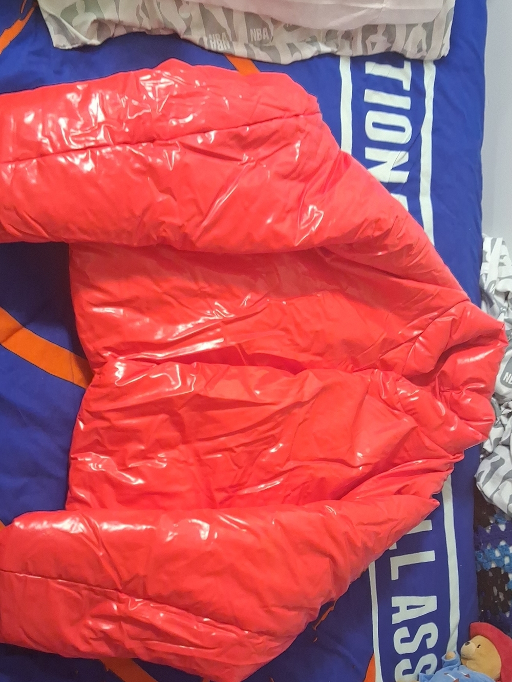 Yeezy Glossy Red Quilted Puffer Jacket
